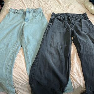 Universal Thread Light Blue Denim Jeans and black American eagle